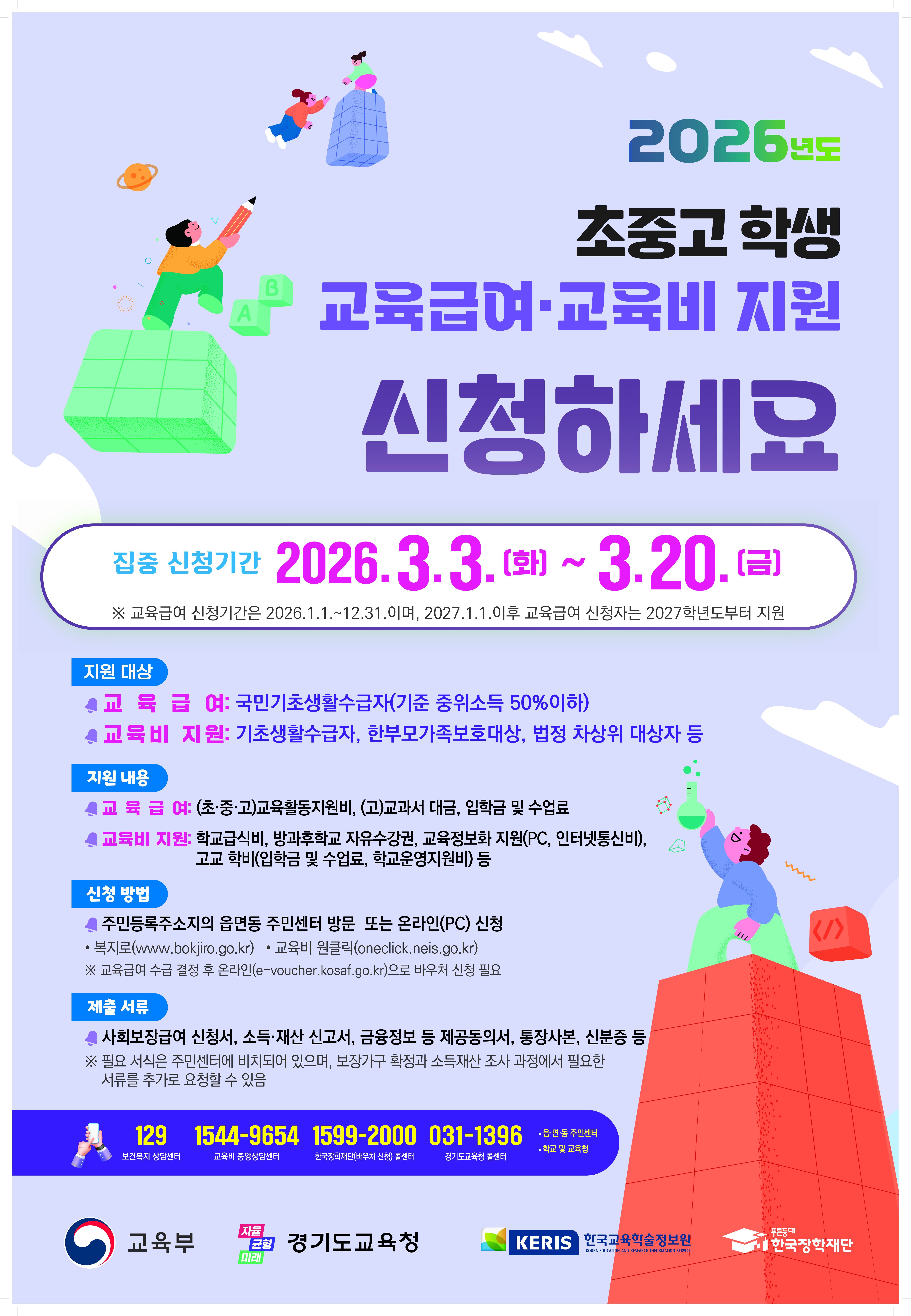 교육급여. 교육비 지원